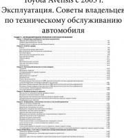 Содержание руководства по эксплуатации Toyota Avensis